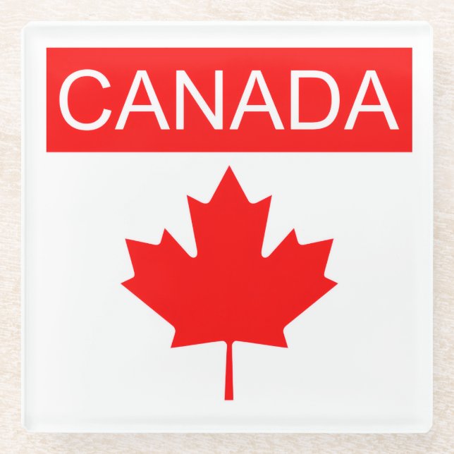 Dessous-de-verre En Verre Feuille d'érable du Canada  (Devant)