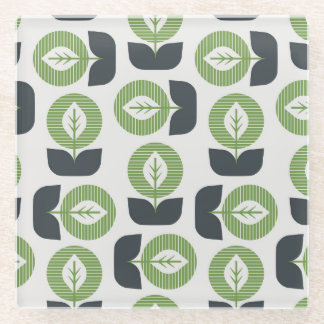 Dessous-de-verre En Verre Feuilles Abstraits rétro : Style Vintage sans fail