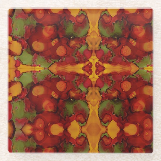 Dessous-de-verre En Verre Feuilles d'automne (Devant)
