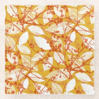 Dessous-de-verre En Verre Feuilles d'automne : Golden Vintage Repeat