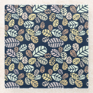 Dessous-de-verre En Verre Feuilles Pastel