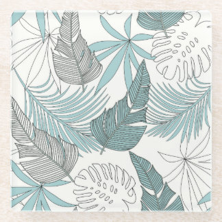 Dessous-de-verre En Verre Feuilles tropicaux : une tendance transparente