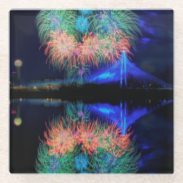 Dessous-de-verre En Verre Feux d'artifice (Devant)