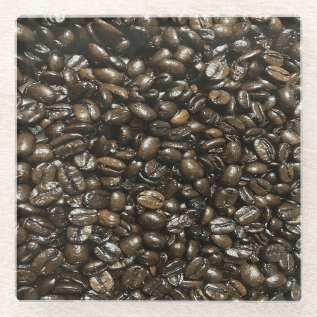 Dessous-de-verre En Verre Fèves de café (Devant)