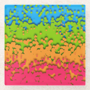 Dessous-de-verre En Verre Fière de Groovy Rétro Bubbly Trippy Funky Panroman