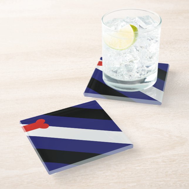 Dessous-de-verre En Verre Fierté de jeu de chiot (Incliné)