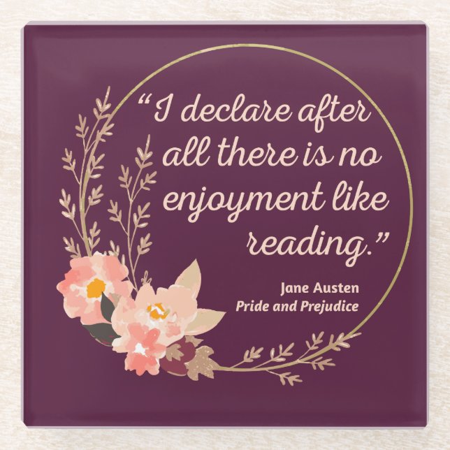 Dessous-de-verre En Verre Fierté et préjugé Citation III - Style mignon (Devant)