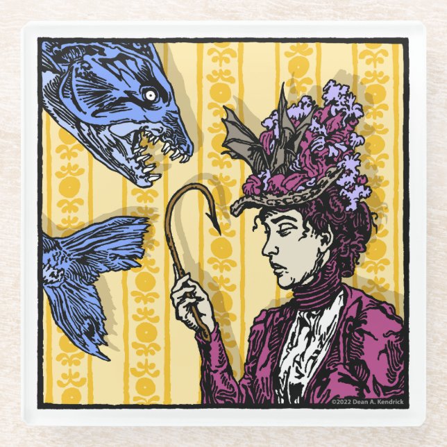 Dessous-de-verre En Verre Fishhook - Pop Goth Nightmare Surreal Art (Devant)