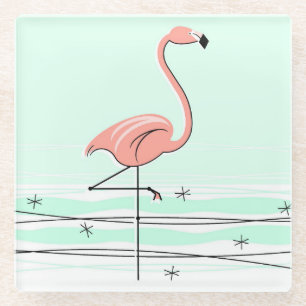 Dessous-de-verre En Verre Flamant rose dessous de verre Aqua