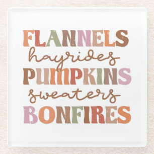 Dessous-de-verre En Verre Flannings Bonfires Citrouille