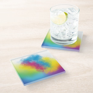 Dessous-de-verre En Verre flash de couleur