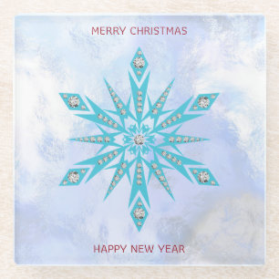 Dessous-de-verre En Verre Fléau de neige diamant