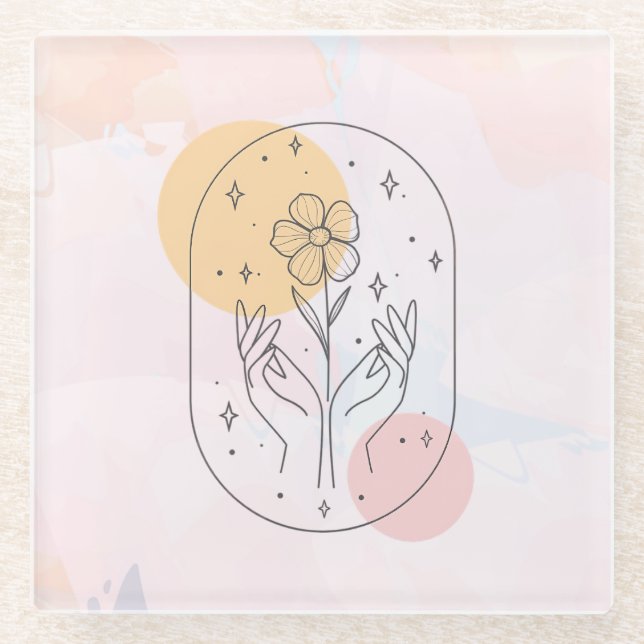 Dessous-de-verre En Verre Fleur (Devant)