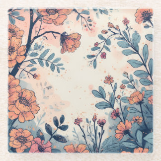 Dessous-de-verre En Verre Fleur Abstraite