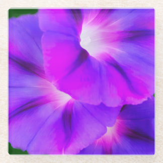 Dessous-de-verre En Verre Fleur Blanche Violette