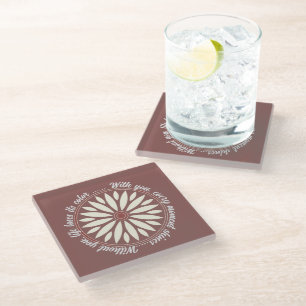 DESSOUS-DE-VERRE EN VERRE FLEUR CADEAU MODERNE DE MAMAN PAPA SOEUR FILS PATR