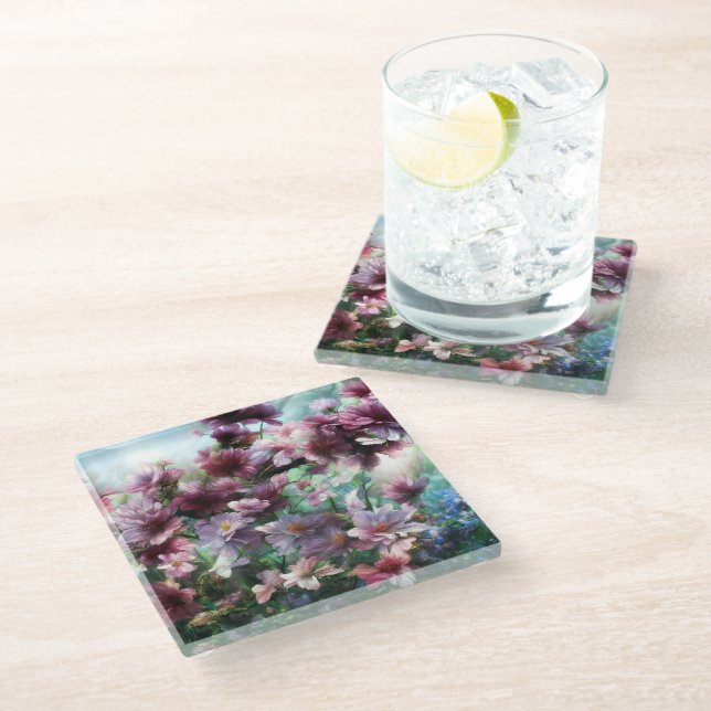 Dessous-de-verre En Verre Fleur de cerisier (Incliné)