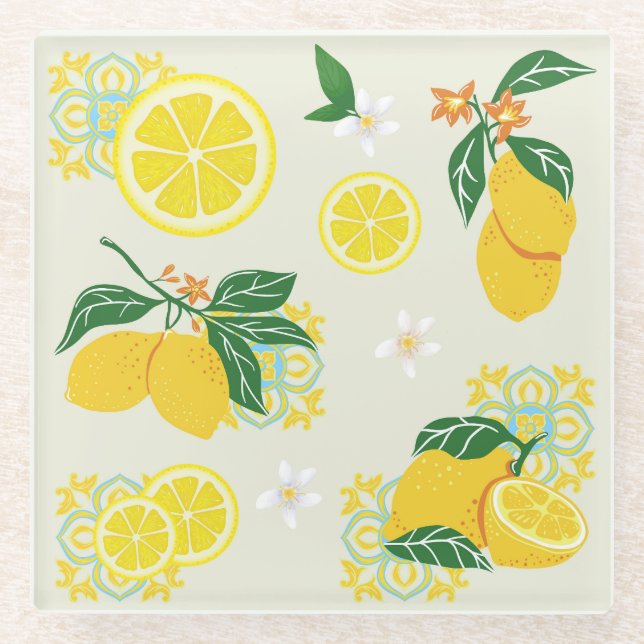 Dessous-de-verre En Verre Fleur de Citron (Devant)