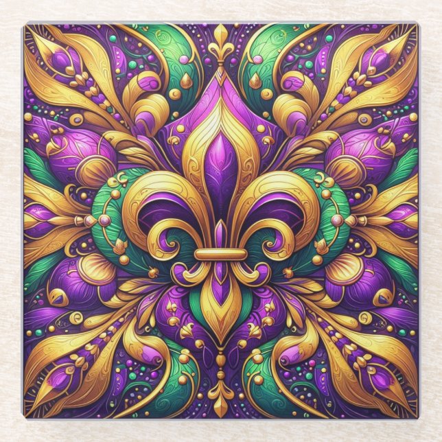 Dessous-de-verre En Verre fleur de lis (Devant)