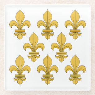 Dessous-de-verre En Verre Fleur de lis
