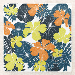 Dessous-de-verre En Verre Fleur de printemps : texture florale vintage