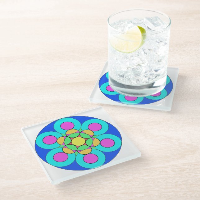Dessous-de-verre En Verre Fleur d'été (Incliné)