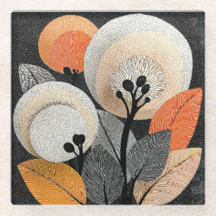 Dessous-de-verre En Verre Fleur nocturne sur la planète rouge #1
