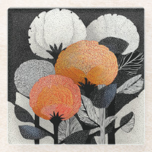 Dessous-de-verre En Verre Fleur nocturne sur la planète rouge #2