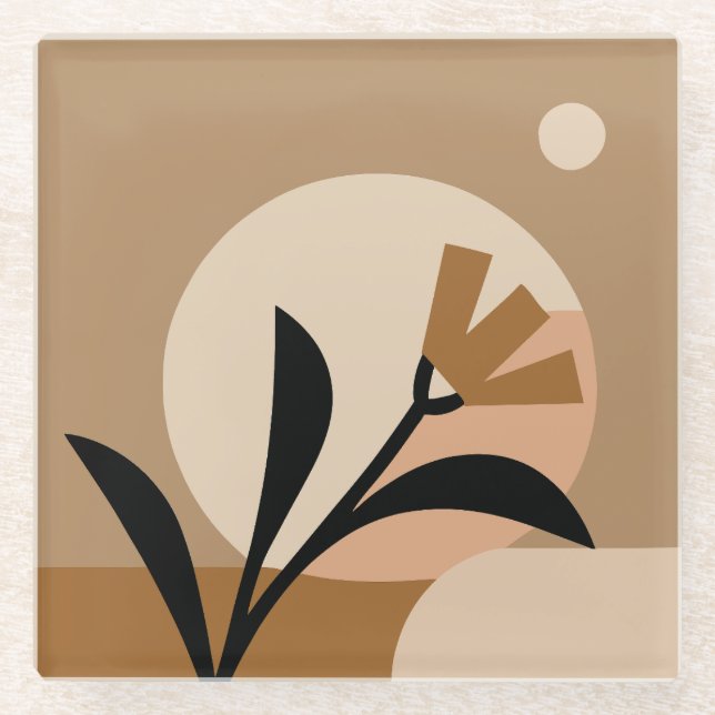 Dessous-de-verre En Verre Fleur Sun Boho (Devant)