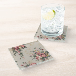 Dessous-de-verre En Verre Fleur Vintage