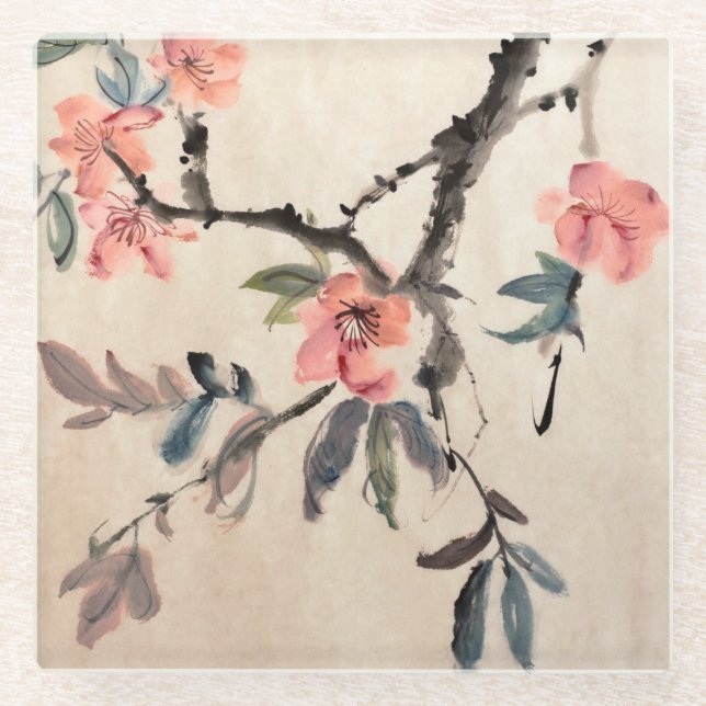 Dessous-de-verre En Verre Fleurs (Devant)