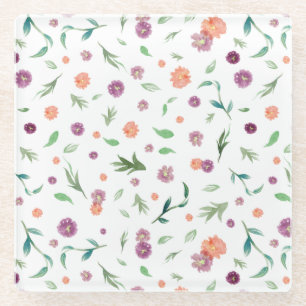 Dessous-de-verre En Verre Fleurs – Cadeau d'anniversaire mignon pour maman o