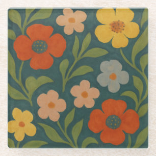 Dessous-de-verre En Verre Fleurs de Cottage