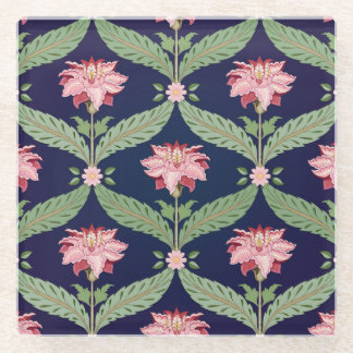 Dessous-de-verre En Verre Fleurs de Fantaisie : Motifs Indiens Sombres