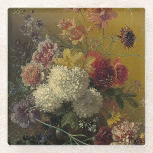 Dessous-de-verre En Verre Fleurs de maître hollandais antique Georgius van O