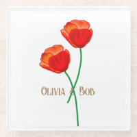 Fleurs de pavot rouge personnalisées