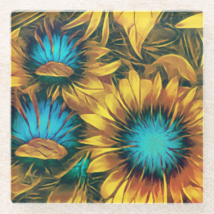 Dessous-de-verre En Verre Fleurs de soleil