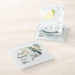 Dessous-de-verre En Verre Fleurs d'Hydrangea Colibri