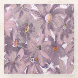 Dessous-de-verre En Verre Fleurs peintes N'importe quel Coussin Lumbar coule