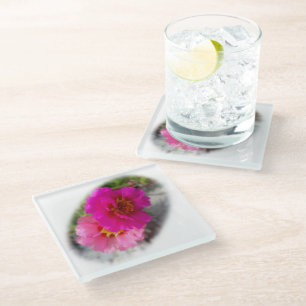 Dessous-de-verre En Verre Fleurs roses au soleil
