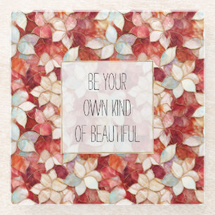 Dessous-de-verre En Verre Fleurs rouges et blanches