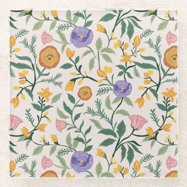 Dessous-de-verre En Verre Fleurs sauvages (Devant)