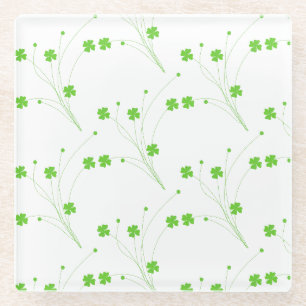 Dessous-de-verre En Verre Fleurs vertes printanières lumineuses, petite impr
