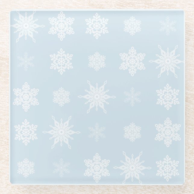 Dessous-de-verre En Verre Flocon de neige (Devant)