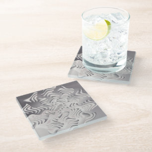 Dessous-de-verre En Verre flocon de neige argenté