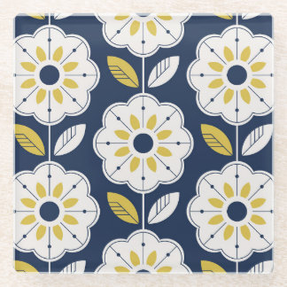 Dessous-de-verre En Verre Floral style scandinave Motif sans couture