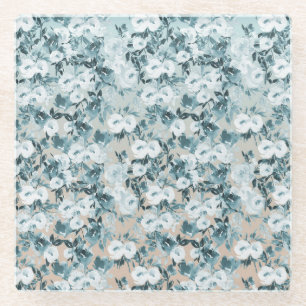 Dessous-de-verre En Verre Flore blanche de Pêche Bleue