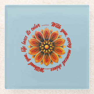 DESSOUS-DE-VERRE EN VERRE FLOWER GIFT MOM DAUGHTER SISTER TEACHER FRIEND