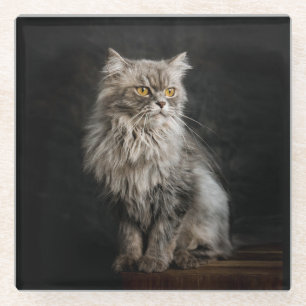 Dessous-de-verre En Verre Fluffy Gris