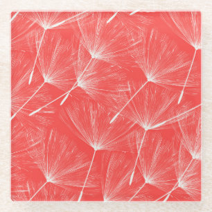 Dessous-de-verre En Verre Flying Dandelion Graines Vintage Arrière - plan.